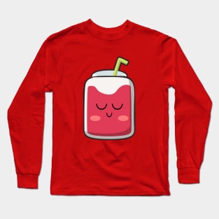 Kawaii Cute strawberry fruit juice drink Long Sleeve T-Shirt